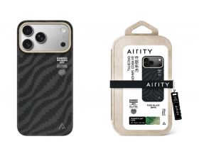 Чехол для iPhone 17 Pro Max AIRITY Bamboo Weaving Art (Серо Черный)