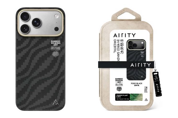 Чехол для iPhone 17 Pro Max AIRITY Bamboo Weaving Art (Серо Черный)