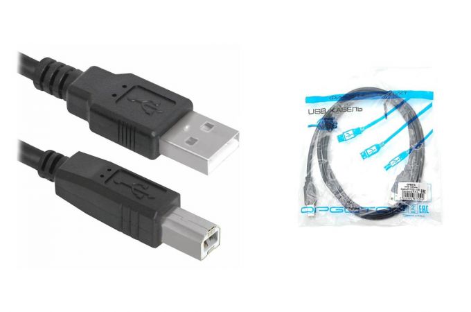 Кабель для принтера USB2.0 Type-A (папа) - Type-B (папа) 3 м черный