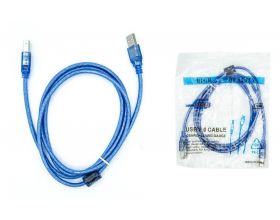 Кабель для принтера USB2.0 Type-A (папа) - Type-B (папа) 10 м синий