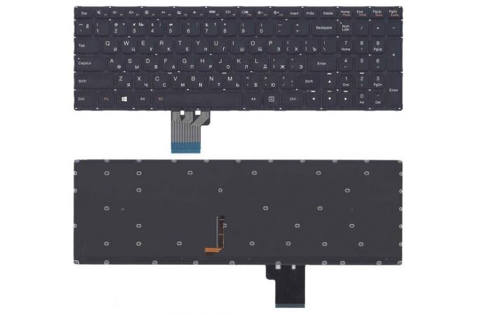 Клавиатура для ноутбука Lenovo Ideapad U530 U530P U530P-IFI черная с подсветкой