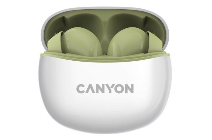 Наушники вакуумные беспроводные Canyon TWS-5 зеленые