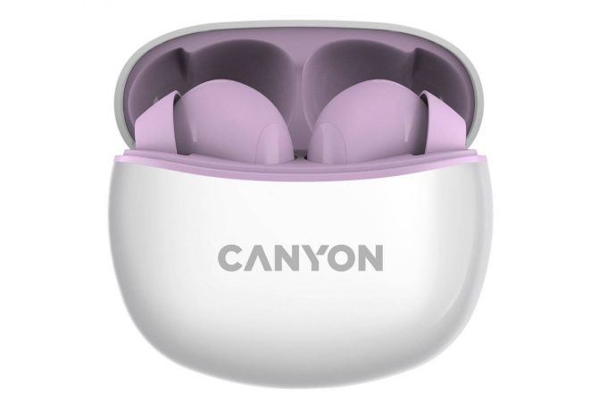 Наушники вакуумные беспроводные Canyon TWS-5 фиолетовые