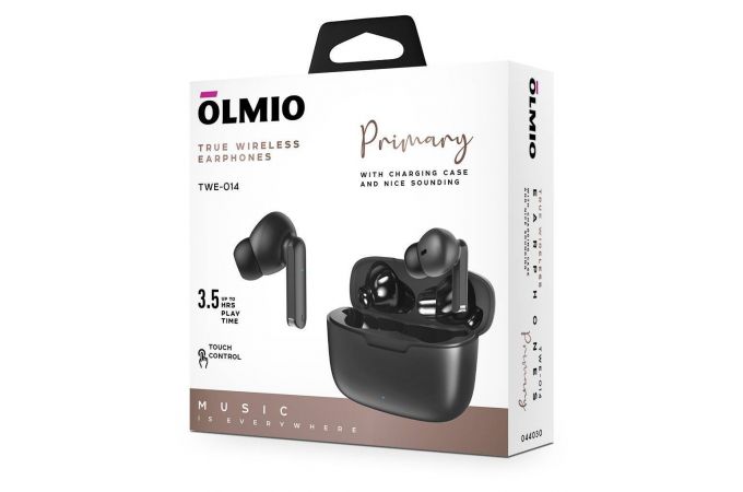 Наушники вакуумные беспроводные OLMIO (044030) TWE-14 черные