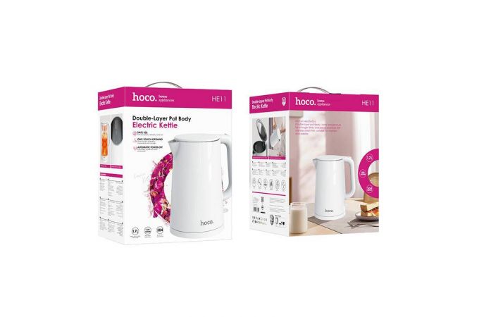 Чайник электрический HOCO HE11 объем 1,7л БЕЛЫЙ