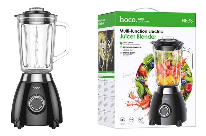 Блендер стационарный HOCO HE33 retro 1,5л ЧЕРНЫЙ