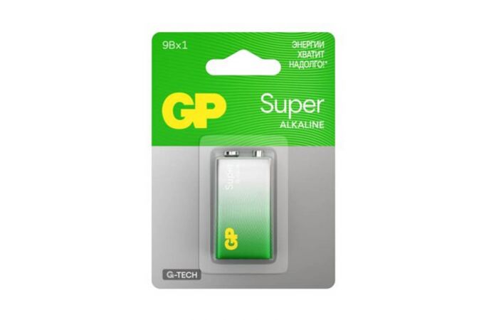 Батарейка алкалиновая GP 6LR61/1BL Super G-TECH крона блистер