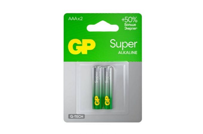 Батарейка алкалиновая GP LR03/2BL Super G-TECH (цена за блистер 2 шт)
