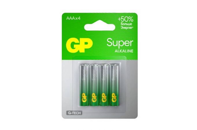 Батарейка алкалиновая GP LR03/4BL Super G-TECH (цена за блистер 4 штуки)