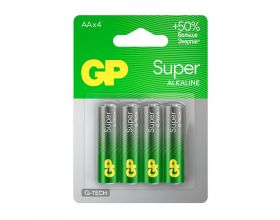 Батарейка алкалиновая GP LR6/4BL Super G-TECH (цена за блистер 4 шт)