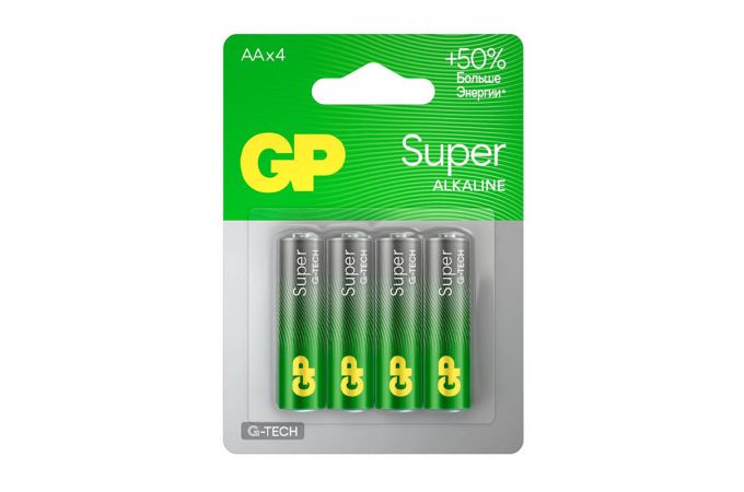 Батарейка алкалиновая GP LR6/4BL Super G-TECH (цена за блистер 4 шт)