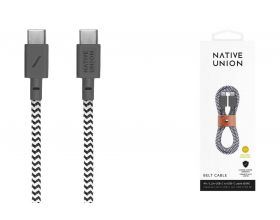 Кабель USB-C/USB-C Native Union BELT CABLE  60W длина 1,2 м (Зебра)