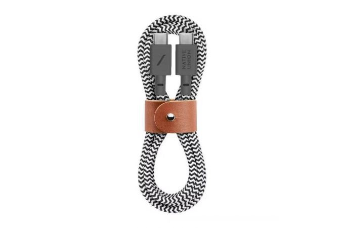 Кабель USB-C/USB-C Native Union BELT CABLE  60W длина 1,2 м (Зебра)