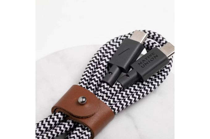 Кабель USB-C/USB-C Native Union BELT CABLE  60W длина 1,2 м (Зебра)
