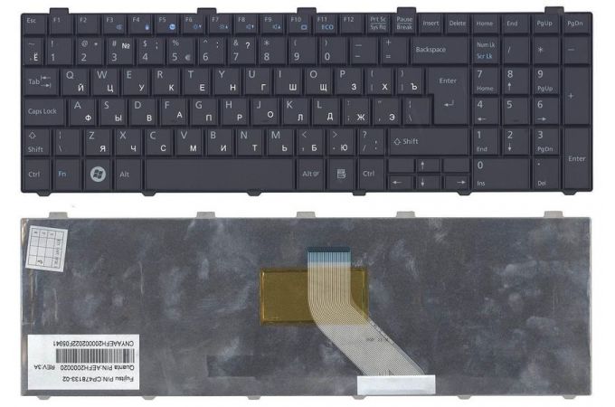 Клавиатура для ноутбука Fujitsu Lifebook AH530 черная