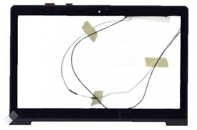 Сенсорное стекло (тачскрин) для Asus VivoBook S550CB 5345S FPC-1 черное с рамкой