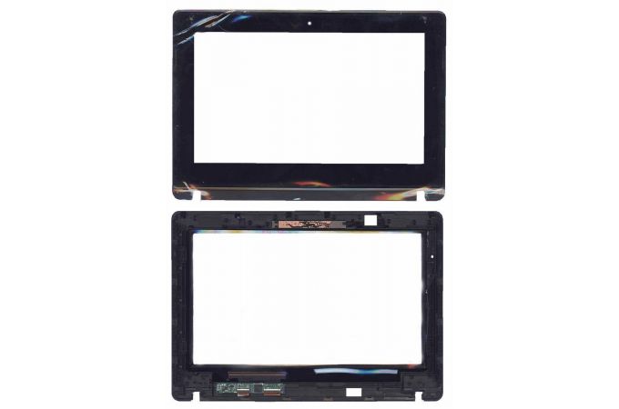 Сенсорное стекло (тачскрин) для Asus VivoBook X102BA черное с рамкой