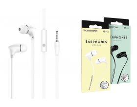 Наушники вакуумные проводные BOROFONE BM26 Rhythm universal earphones (белый)