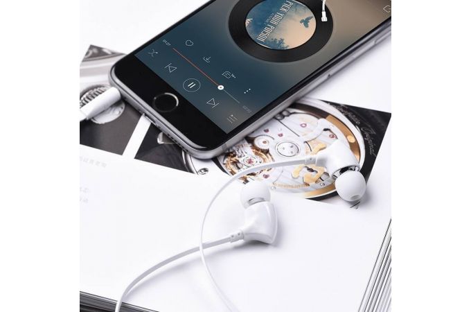 Наушники вакуумные проводные BOROFONE BM26 Rhythm universal earphones (белый)