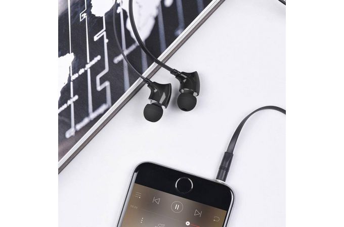 Наушники вакуумные проводные BOROFONE BM26 Rhythm universal earphones (черный)