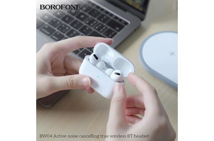 Наушники вакуумные беспроводные BOROFONE BW04 Bluetooth (белый) (Активное шумоподавление)