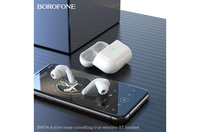 Наушники вакуумные беспроводные BOROFONE BW04 Bluetooth (белый) (Активное шумоподавление)