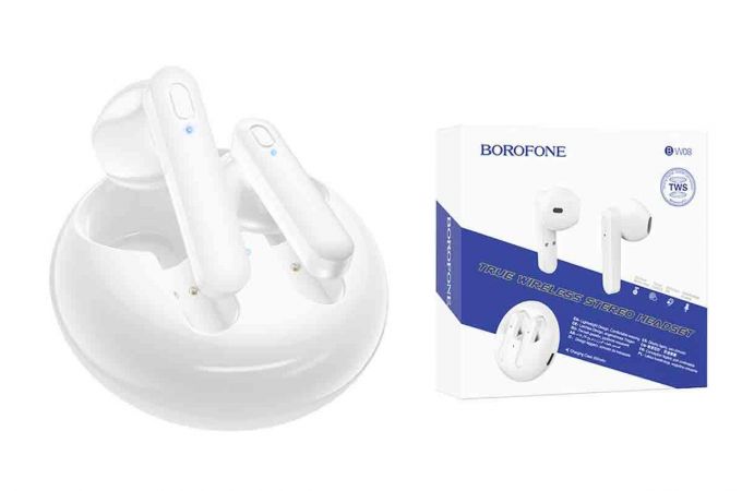 Наушники вакуумные беспроводные BOROFONE BW08 Luxury true Wireless Earphone Bluetooth (белый)