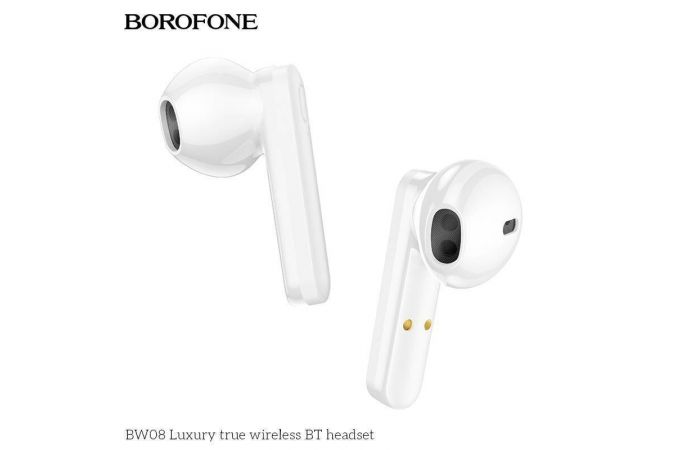 Наушники вакуумные беспроводные BOROFONE BW08 Luxury true Wireless Earphone Bluetooth (белый)