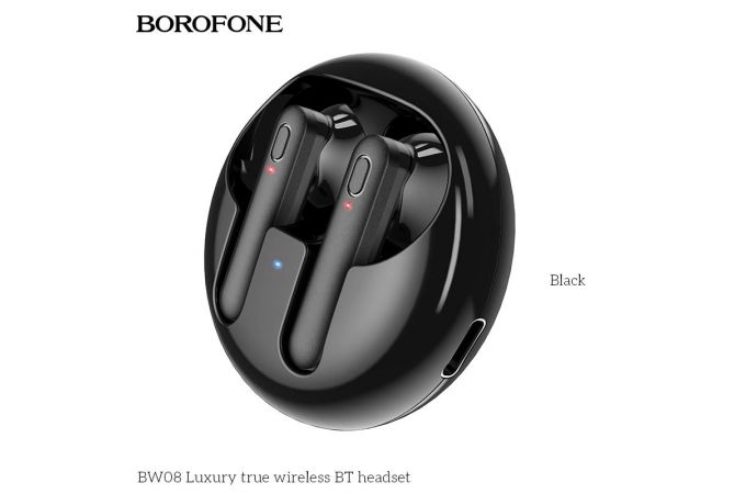 Наушники вакуумные беспроводные BOROFONE BW08 Luxury true Wireless Earphone Bluetooth (черный)