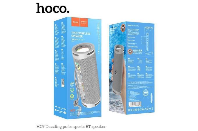 Портативная беспроводная колонка HOCO HC9 Dazzling pulse sports wireless speaker (серый)