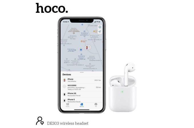 Наушники вакуумные беспроводные HOCO DES03 TWS wireless headset Bluetooth (белый)