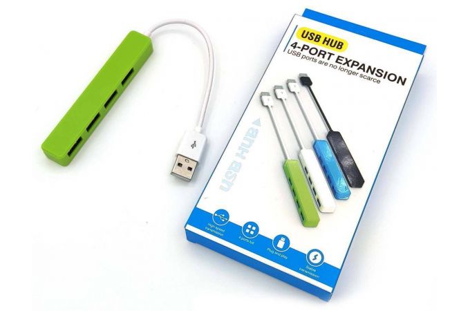 Разветвитель USB HUB 2.0 NN-HB002 на 4 порта (зеленый)