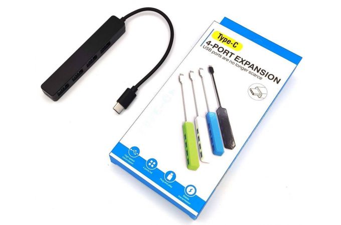 Разветвитель USB-C HUB NN-HB003 на 4 порта (черный)
