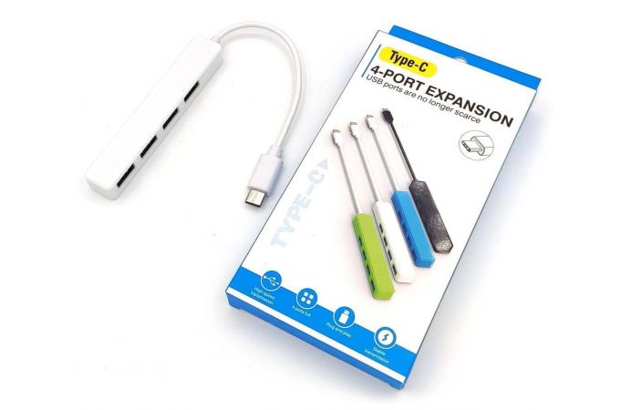 Разветвитель USB-C HUB NN-HB003 на 4 порта (белый)