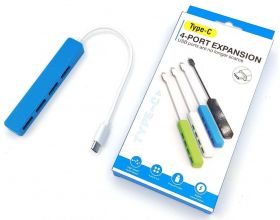 Разветвитель USB-C HUB NN-HB003 на 4 порта (голубой)