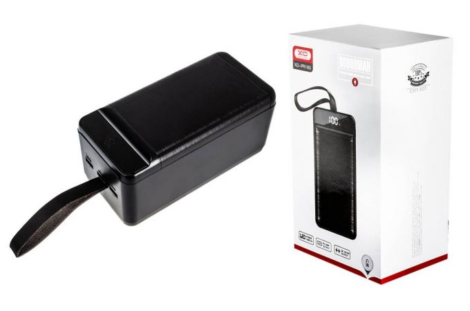 Универсальный дополнительный аккумулятор Power Bank XO PR160, 80000 mAh, 3A вх/вых, USB/Type-C, QC 3.0+PD, черный (-)