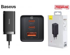 Сетевое зарядное устройство USB + 2USB-C Baseus GaN5 Pro Fast Charger 2C+U 65W EU  1m (черный)