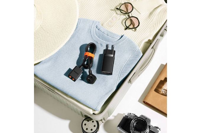 Сетевое зарядное устройство USB + 2USB-C Baseus GaN5 Pro Fast Charger 2C+U 65W EU  1m (черный)