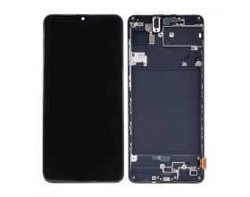 Дисплей для Samsung A715F Galaxy A71 Black (черный) в сборе с тачскрином + рамка (переклейка)