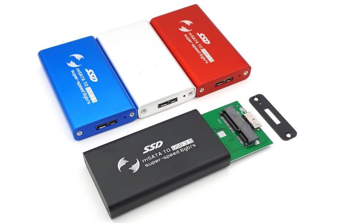 Кейс для SSD mSATA - USB3.0 металл (Msata_Blue)