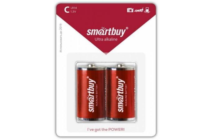 Батарейка алкалиновая Smartbuy LR14/343 BL2 цена за 2 шт