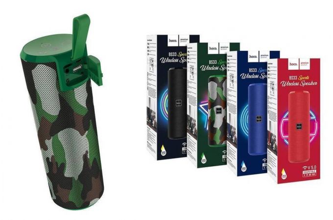 Портативная беспроводная колонка HOCO BS33 Voise sports sound sports wireless speaker (камуфляж)