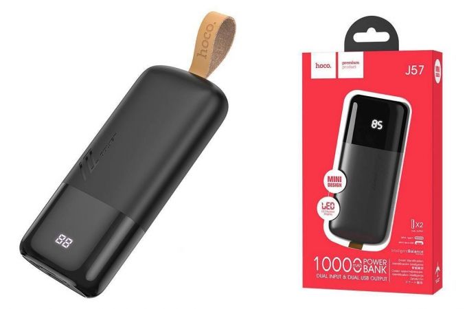 Универсальный дополнительный аккумулятор Power Bank HOCO J57 (10000 mAh) (черный)