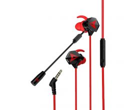 Наушники вакуумные проводные SENDEM S2 игровые наушники с микрофоном (черно-красный)