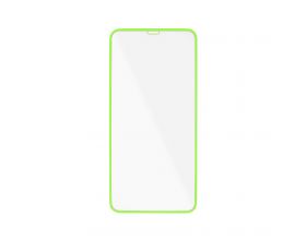 Защитное стекло дисплея iPhone XR (6.1)/11 прозрачное со светящейся зеленой рамкой