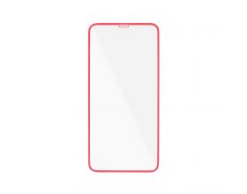 Защитное стекло дисплея iPhone XR (6.1)/11 прозрачное со светящейся красной рамкой