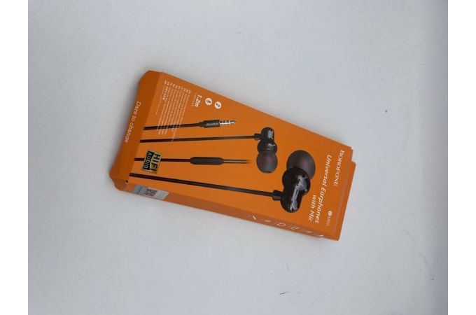 Наушники вакуумные проводные BOROFONE BM65 Sole (черный) (УЦЕНКА! МЯТАЯ УПАКОВКА)