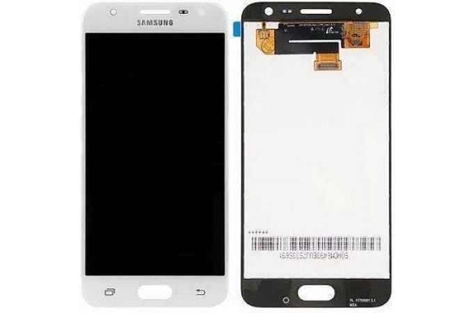 Дисплей для Samsung G570F/ DS Galaxy J5 в сборе с тачскрином (белый), replica