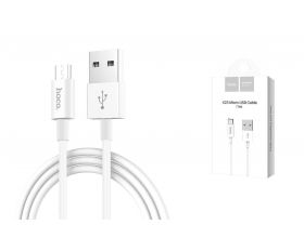 Кабель USB - MicroUSB HOCO X23 2,4A (белый) 1м