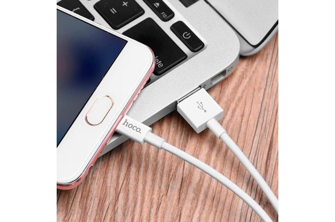 Кабель USB - MicroUSB HOCO X23 2,4A (белый) 1м